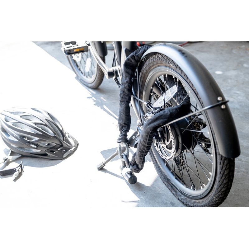 BRÜDER MANNESMANN antivol à chaîne vélo, 1,2 m, noir, incluant 2 clés